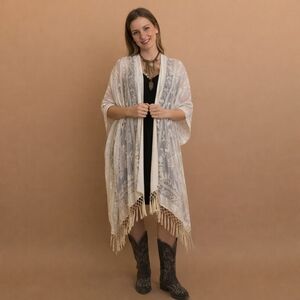 Chic Lace Kimono with Fringe